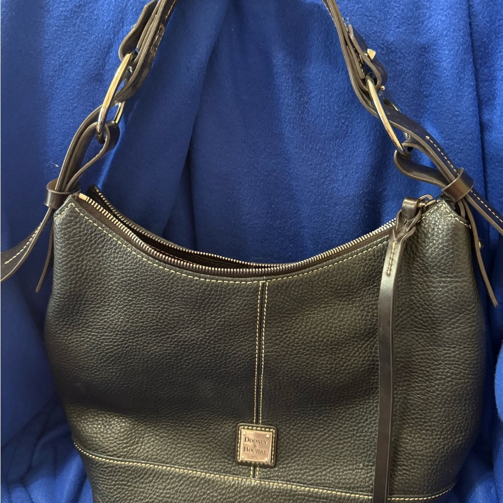 Dooney & Bourke Black Pebbled Leather Hobo Bag
